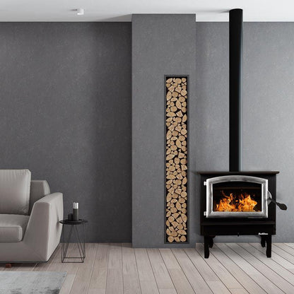 Buck Stove Model 74 Non-Catalytic and Blower Assembly Standard Wood Burning Stove With Pewter Door Finish