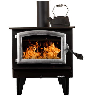 Buck Stove Model 74 Non-Catalytic and Blower Assembly Standard Wood Burning Stove With Pewter Door Finish