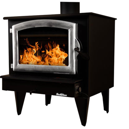 Buck Stove Model 74 Non-Catalytic and Blower Assembly Standard Wood Burning Stove With Pewter Door Finish