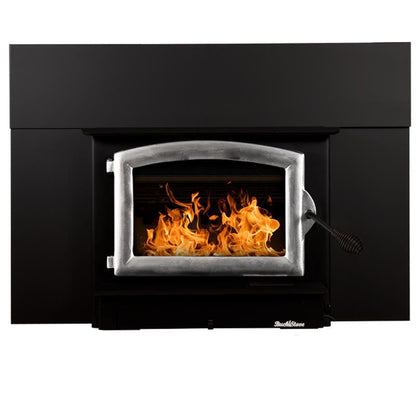 Buck Stove Model 74 Non-Catalytic and Blower Assembly Standard Wood Burning Stove With Pewter Door Finish