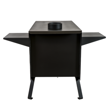 Buck Stove Model Little Buck Black Wood Burning Campstove With Legs, Shelves and 4" Collar