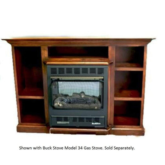Buck Stove Prestige Bookcase Dark Oak Mantel Accessory for Model 34 and Model 384 Gas Stove