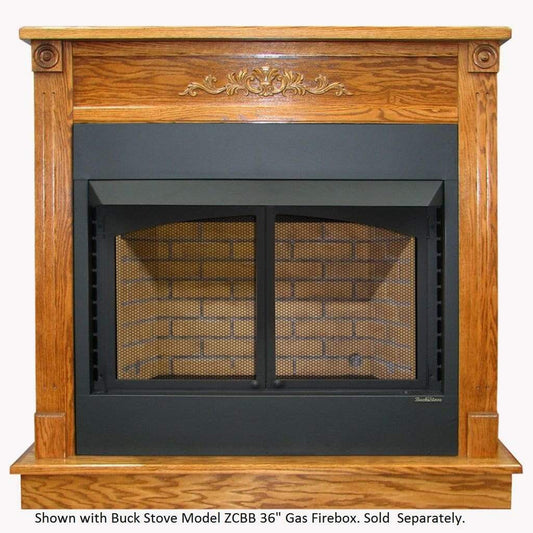 Buck Stove Standard Dark Oak Mantel for Gas Stoves and Fireboxes