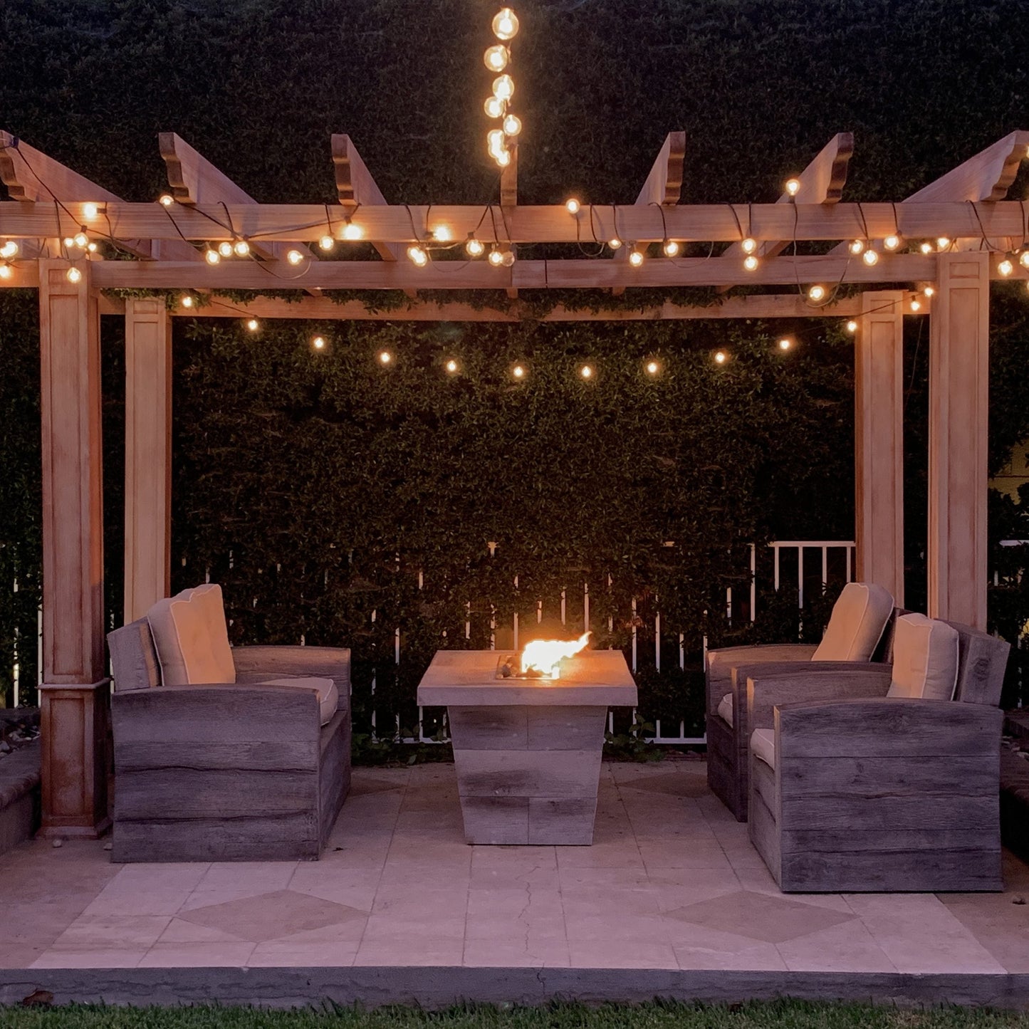 Carson Wood Grain Concrete Fire Pit by The Outdoor Plus - Free Cover Included