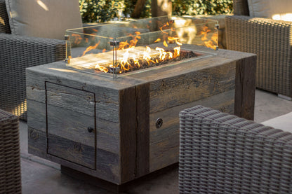 Catalina Wood Grain Fire Pit by The Outdoor Plus - Free Cover Included