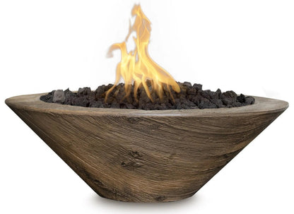Cazo Wood Grain Concrete Fire Bowl by The Outdoor Plus - Free Cover Included