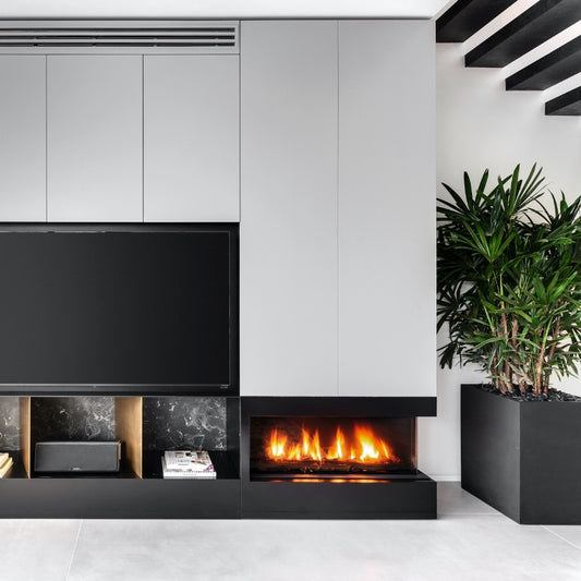 Ortal 44” Standard Corner 44H Gas Fireplace w/ Screen Barrier