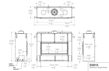 Montigo Distinction D3615 Modern Gas Fireplace