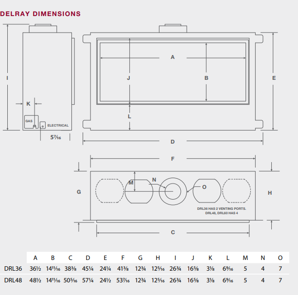 Montigo DelRay Linear DRL3613 Gas Fireplace