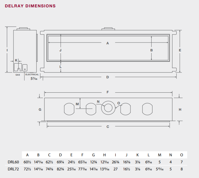 Montigo DelRay Linear DRL7213 Gas Fireplace