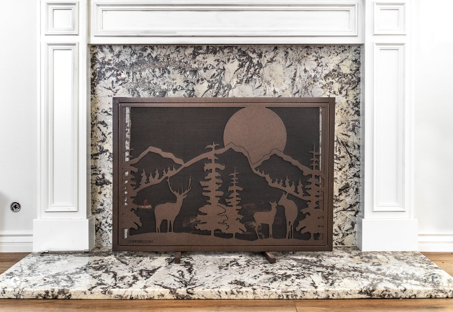 Fireplace Screen 40" X 30" by The Outdoor Plus - Powder Coated | American Fire Features
