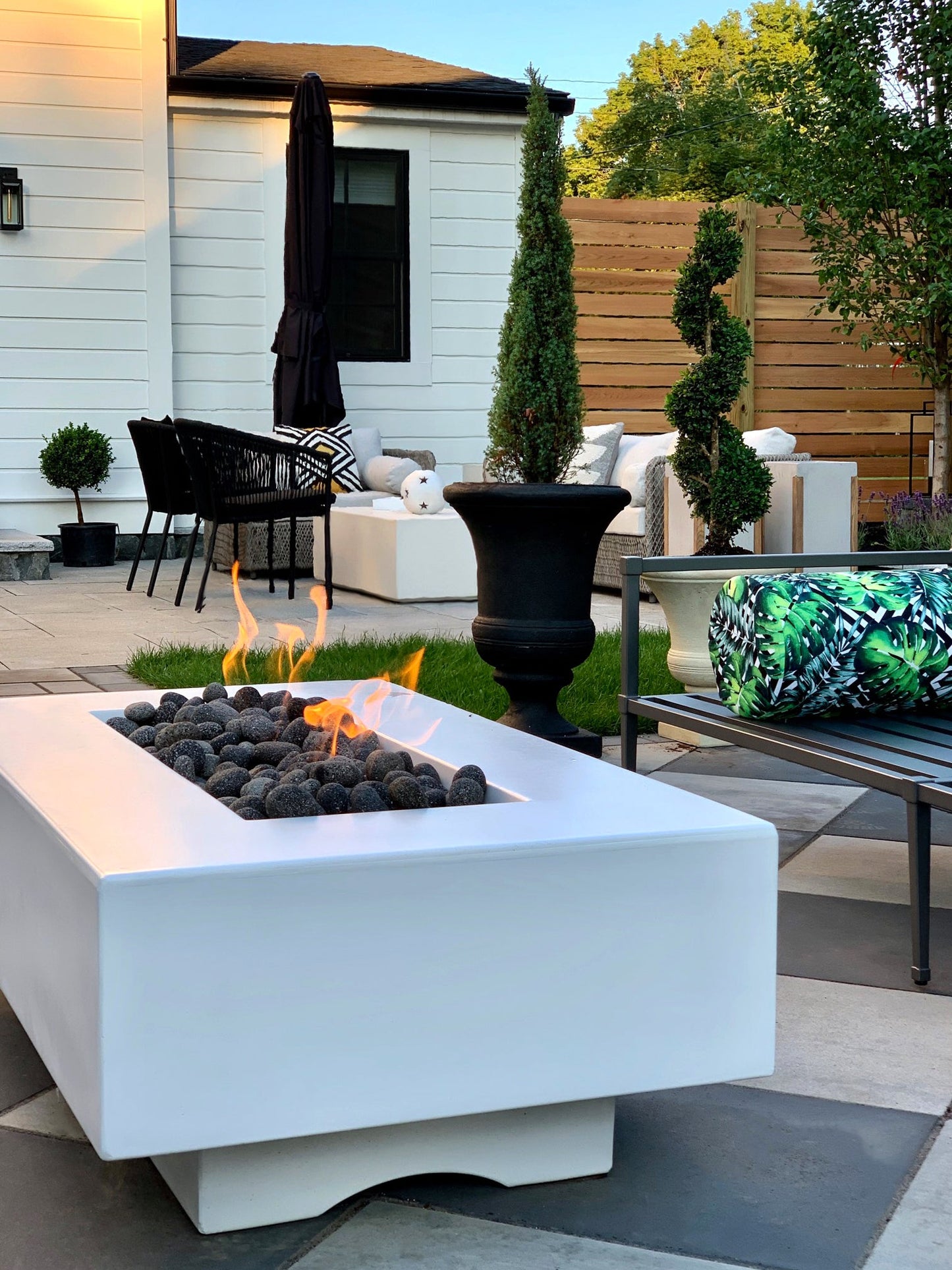 Del Mar Concrete Fire Pit by The Outdoor Plus - Free Cover Included