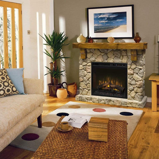Dimplex Fieldstone Stone Look 55" Mantel with 28" Electric Firebox