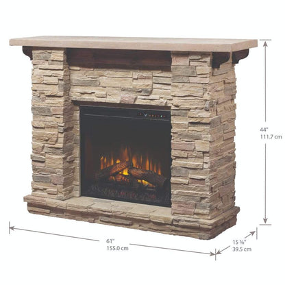 Dimplex Fieldstone Stone Look 55" Mantel with 28" Electric Firebox