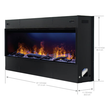 Dimplex Optimyst Linear 66" Electric Fireplace With Acrylic Ice and Driftwood Media