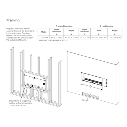 Dimplex Optimyst Linear 66" Electric Fireplace With Acrylic Ice and Driftwood Media