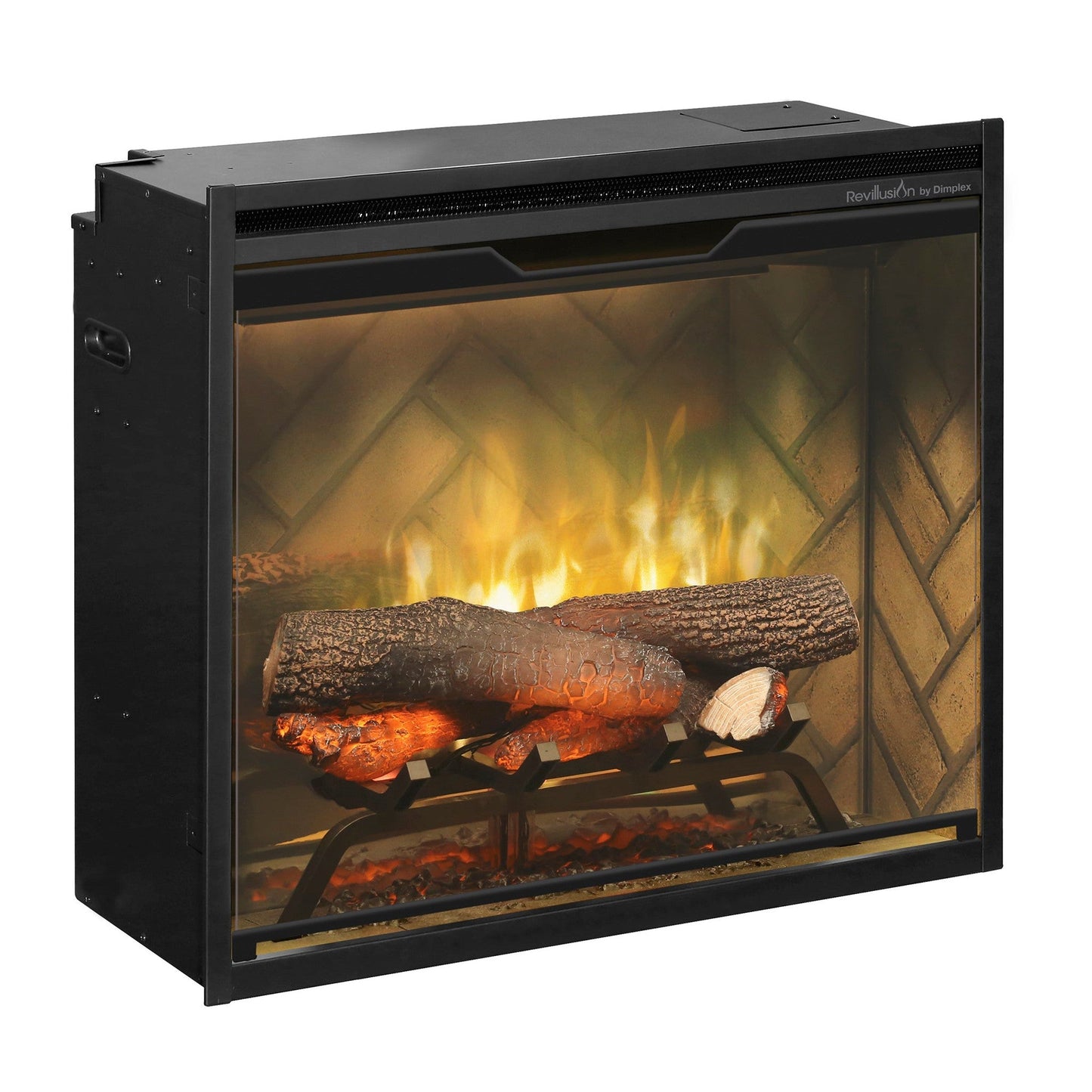 Dimplex Revillusion 24" Built-in Electric Firebox With Herringbone Brick Interior