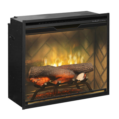 Dimplex Revillusion 24" Built-in Electric Firebox With Herringbone Brick Interior