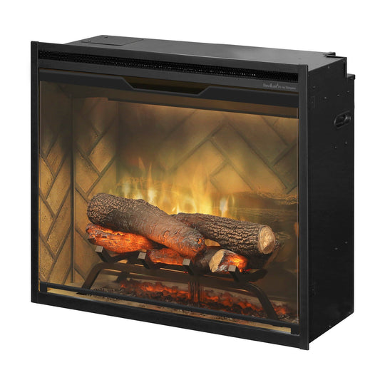 Dimplex Revillusion 24" Built-in Electric Firebox With Herringbone Brick Interior
