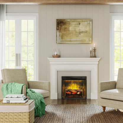Dimplex Revillusion 24" Built-in Electric Firebox With Herringbone Brick Interior