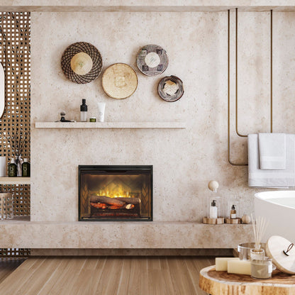 Dimplex Revillusion 24" Built-in Electric Firebox With Herringbone Brick Interior