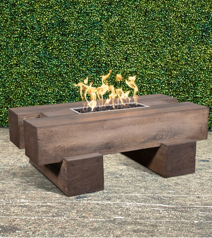 Palo Wood Grain Concrete Fire Pit by The Outdoor Plus - Free Cover Included