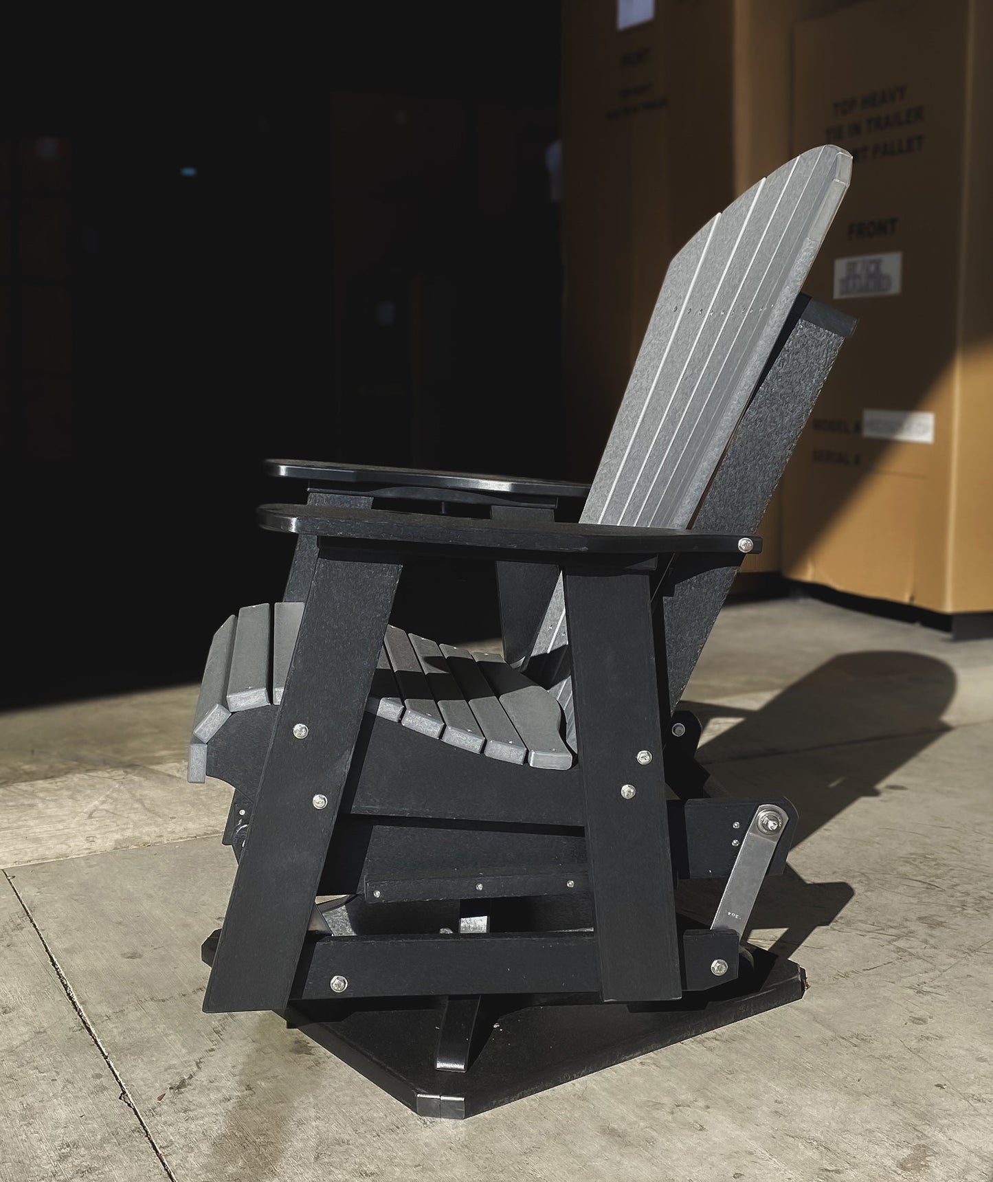 2′ Swivel Adirondack Glider Slate Grey/Black