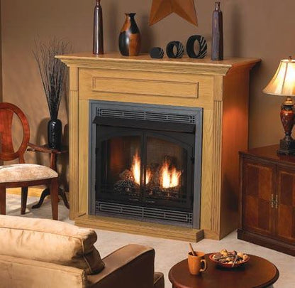 Empire 24" Standard Cabinet Mantel With Base in Oak Finish