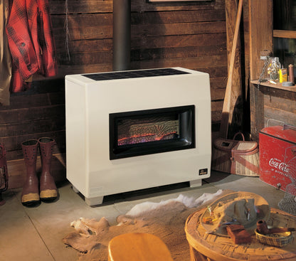 Empire 34" 50,000 BTU Hydraulic Thermostat Control, Propane Gas Visual Flame Room Heater With Blower
