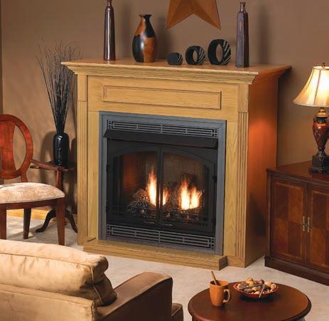 Empire 36" Standard Cabinet Mantel With Base in Oak Finish