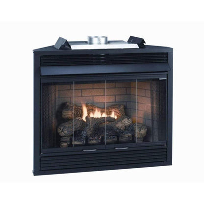 Empire Bi-Fold Black Glass Doors for 36" Keystone B-Vent Deluxe Fireplace