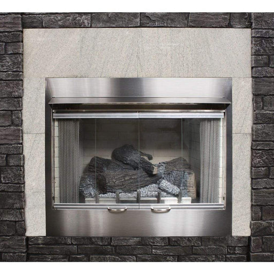 Empire Carol Rose 36" Bi-Fold Glass Door With Stainless Steel Frame for Premium Outdoor Firebox