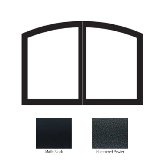 Empire Hammered Pewter Arch Door Set for 32" Breckenridge Select Firebox