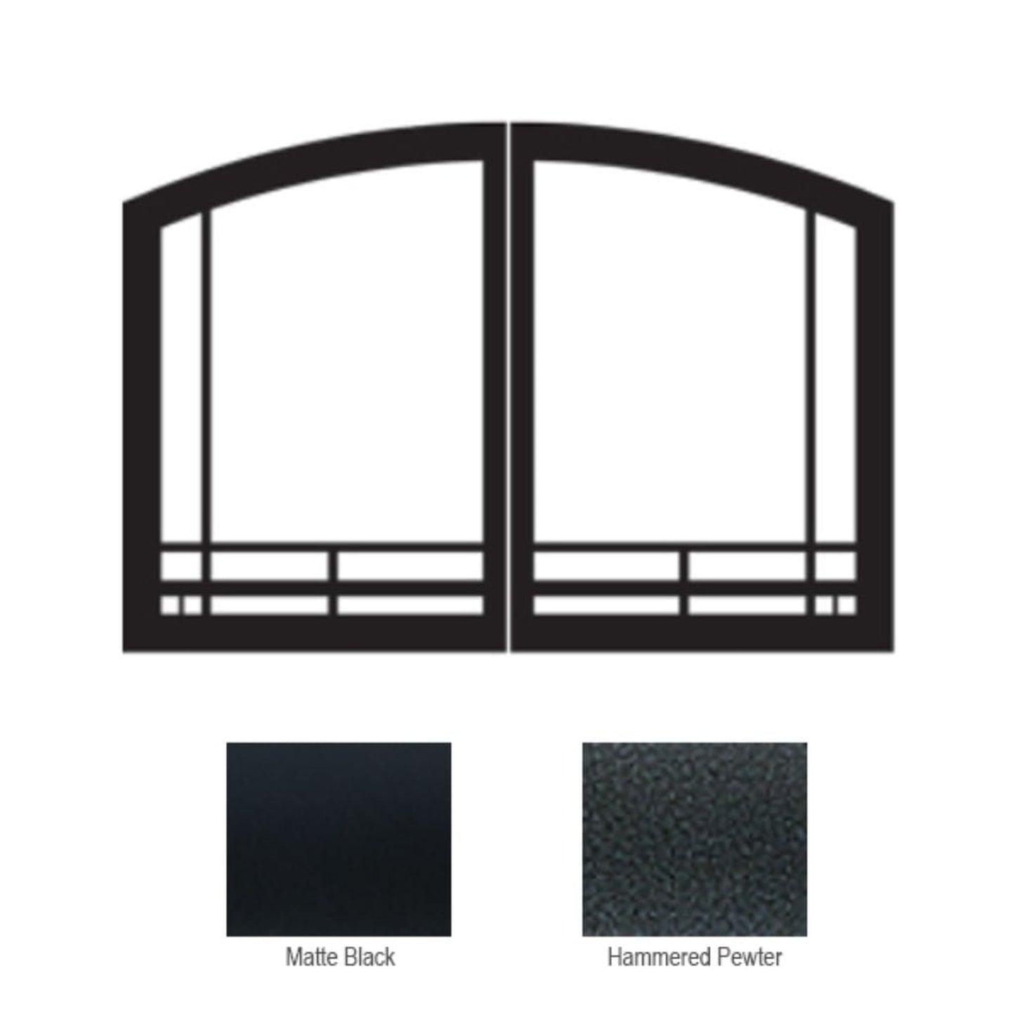 Empire Hammered Pewter Mission Arch Door Set for 32" Breckenridge Select Firebox