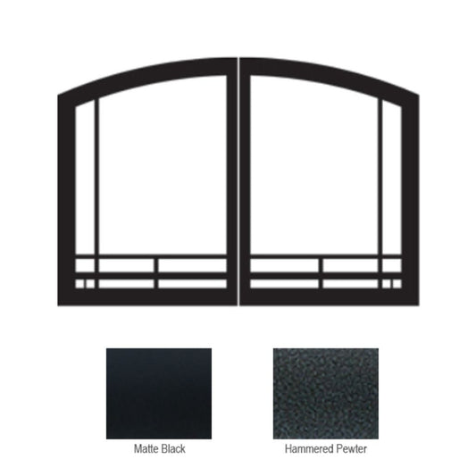 Empire Hammered Pewter Mission Arch Door Set for 32" Breckenridge Select Firebox