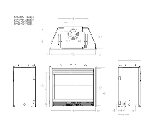 Empire Tahoe 36" Intermittent Pilot Control With On/Off Switch and Blower, Propane Gas Direct Vent Premium Fireplace