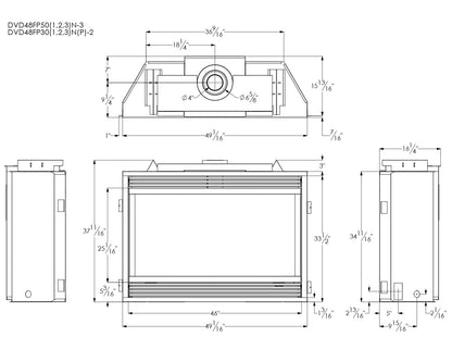 Empire Tahoe 48" Intermittent Pilot Control With On/Off Switch, Natural Gas Direct Vent Premium Fireplace
