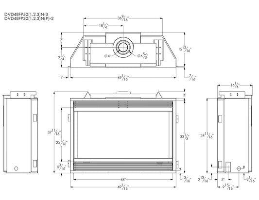 Empire Tahoe 48" Intermittent Pilot Control With On/Off Switch and Blower, Natural Gas Direct Vent Premium Fireplace