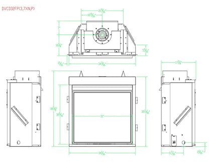 Empire Tahoe Clean Face 32" Millivolt Control With On/Off Switch and Blower, Natural Gas Direct Vent Deluxe Fireplace