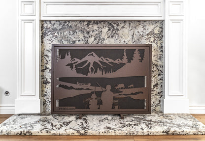 Fireplace Screen 40" X 30" by The Outdoor Plus - Powder Coated