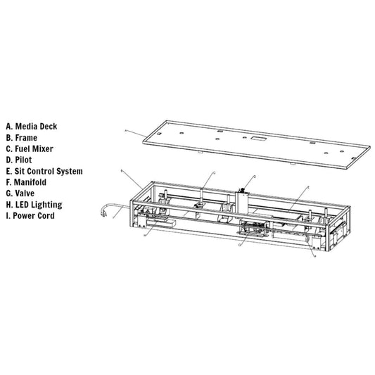 Grand Canyon Bedrock 60" Vented Traditional Drop-In Natural Gas Burner