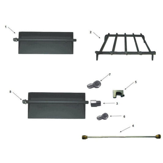 Heatilator 18" Matchlight Natural Gas Hearth Kit With Sand Pan Burner for Single-Sided Fireplace