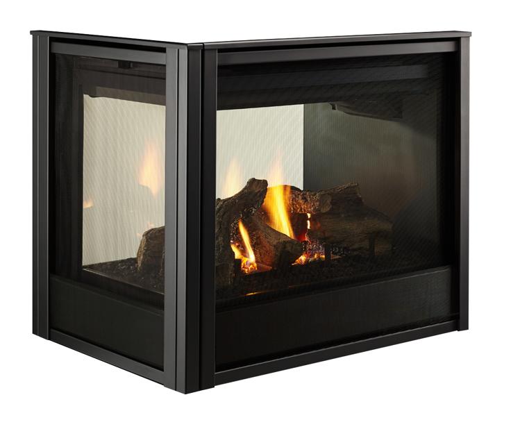 Heatilator Black Multi-Side End Panel Firescreen Front for Pier and See-Through Gas Fireplaces