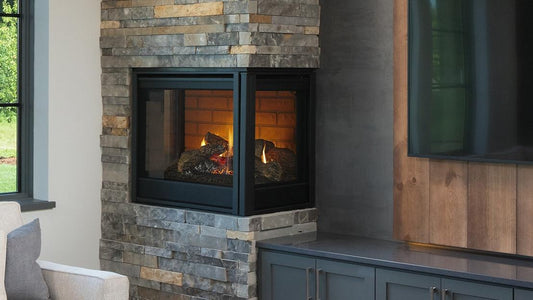 Heatilator Left Corner 36" Traditional Direct Vent Gas Fireplace With IntelliFire Touch Ignition System