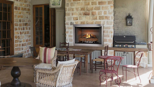 Heatilator Vesper 36" Traditional Outdoor Gas Fireplace With Traditional Concrete Refractory
