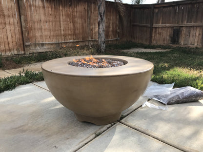 Sienna Concrete Fire Pit by The Outdoor Plus - Free Cover Included