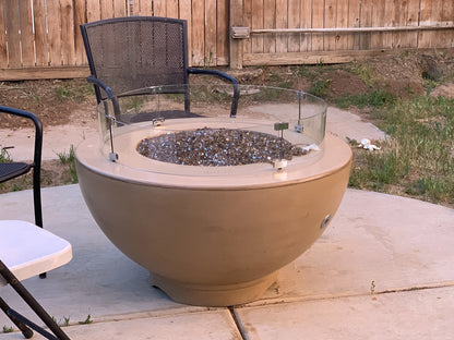 Sienna Concrete Fire Pit by The Outdoor Plus - Free Cover Included