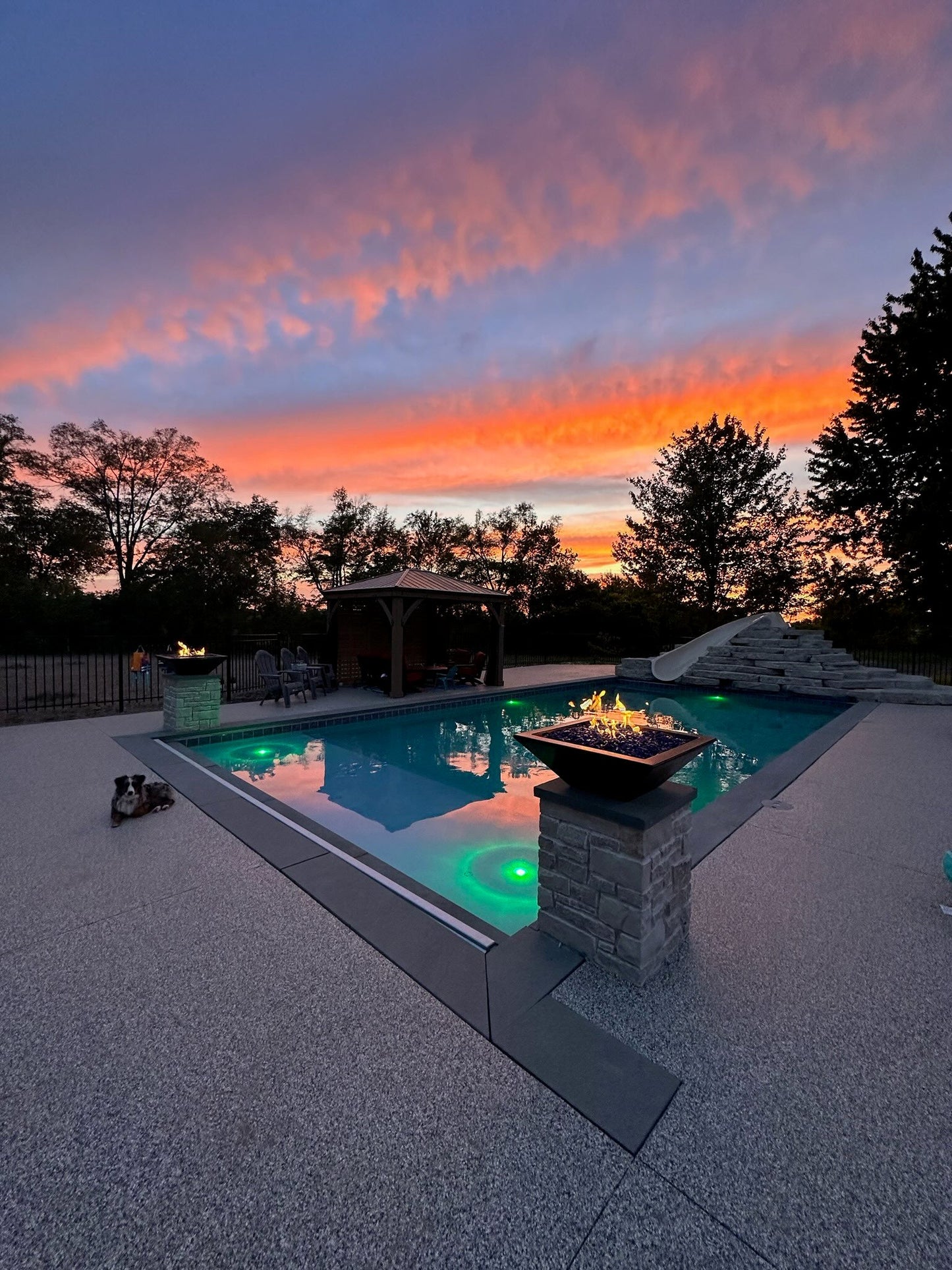 Maya Concrete Fire Bowl by The Outdoor Plus - Free Cover Included