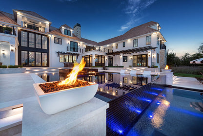 Avalon Concrete Fire Bowl by The Outdoor Plus - Free Cover Included