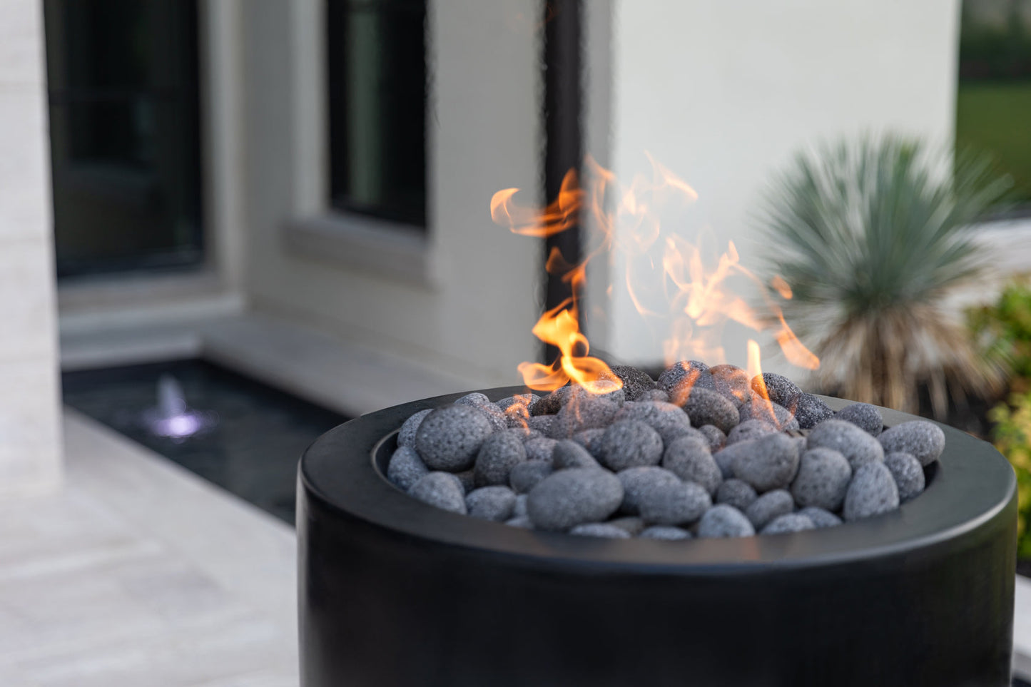 Castillo Concrete Fire Pillar by The Outdoor Plus - Free Cover Included